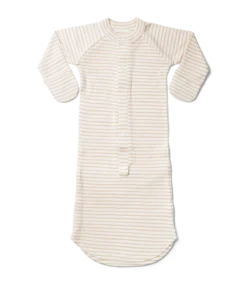 Goumi Kids Dune Stripe Bamboo Organic Gown Preemie + Newborn