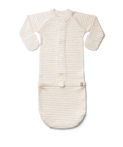 Goumi Kids Dune Stripe Bamboo Organic Gown Preemie + Newborn