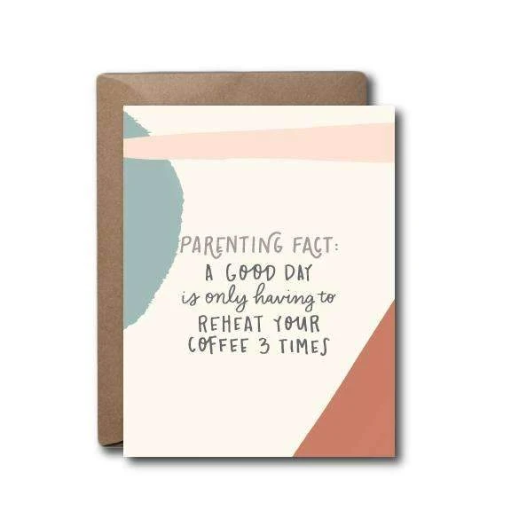 Black Lab Studio Parenting Fact Reheat Coffee Baby Greeting Card 3 Black Lab Studio Parenting Fact Reheat Coffee Baby Greeting Card
