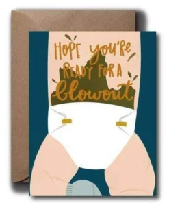 Black Lab Studio Party Time Blowout Baby Greeting Card