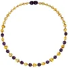 Powell's Owl Amber Gemstone Honey + Amethyst Necklace Jewelry