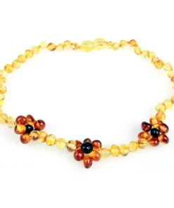 Powell's Owl Amber Gemstone Honey + Cognac Flower Necklace