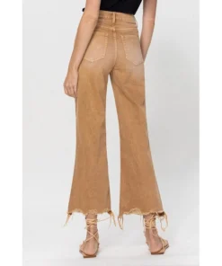 J+j Jeans + Pants Khaki Cropped Flare Jeans