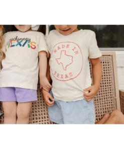 Morado Design Texas State Stamp Natural Organic Tee Tops