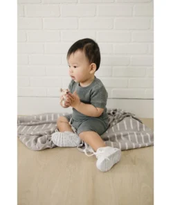 Mebie Baby Charcoal Waffle Cozy Shorts Set