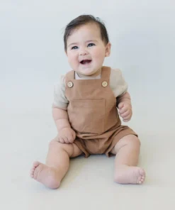 Mebie Baby Honey Linen Short Overalls