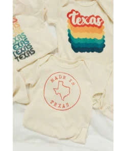 Morado Design Bodysuits Texas State Stamp Natural Organic Onesie
