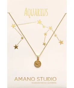 Amano Studio Tiny Zodiac Aquarius Gold Necklace Necklaces