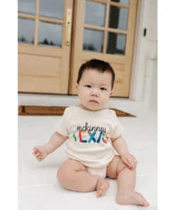 Morado Design Mckinney Texas Rainbow Natural Organic Onesie