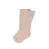 Olivia J Blush Pink Ribbed Knee High Scalloped Socks Footwear