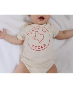 Morado Design Bodysuits Texas State Stamp Natural Organic Onesie