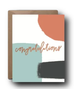 Black Lab Studio Party Time Muted Abstract Congratulations Greeting Card