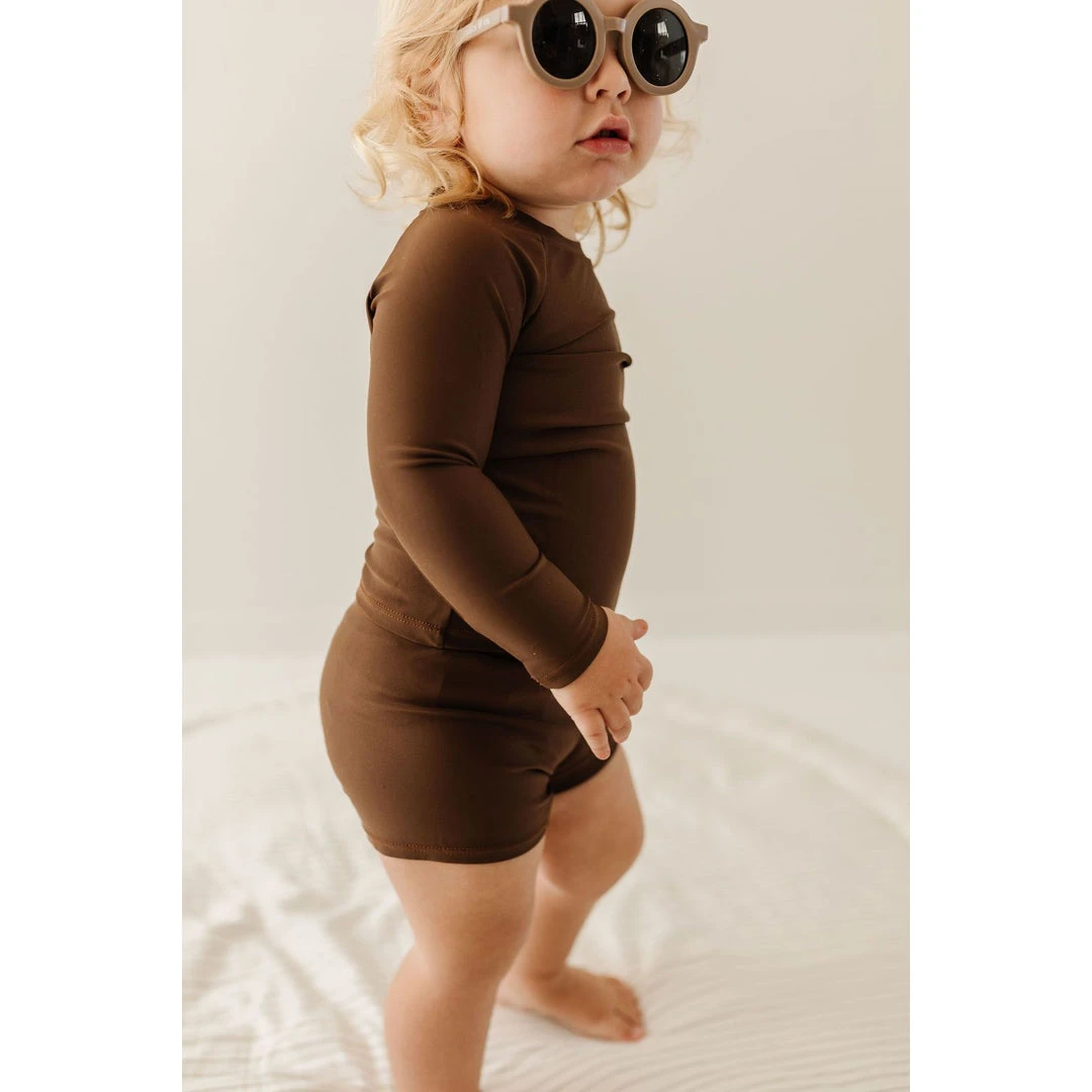 Joss + J Coco Brown Long Sleeve Swim Suit 5 Joss + J Coco Brown Long Sleeve Swim Suit