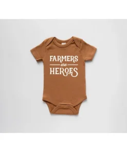 Gladfolk Farmers Are Heroes Organic Caramel Onesie