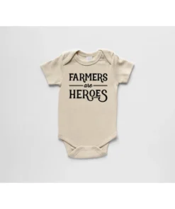 Gladfolk Farmers Are Heroes Organic Cream Onesie