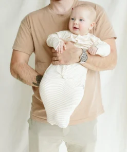 Goumi Kids Dune Stripe Bamboo Organic Gown Preemie + Newborn