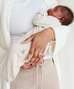 Goumi Kids Dune Stripe Bamboo Organic Gown Preemie + Newborn