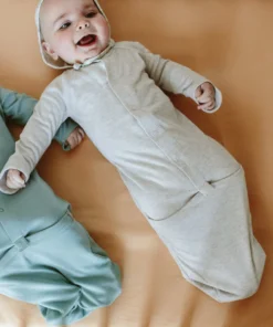 Goumi Kids Preemie + Newborn Storm Gray Bamboo Organic Gown