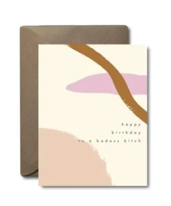 Black Lab Studio Party Time Badass B*tch Birthday Greeting Card