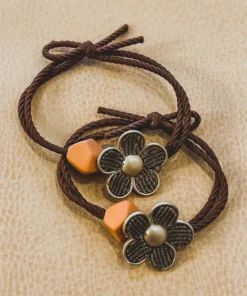 Minikane Golden Brown Flower Hair Tie