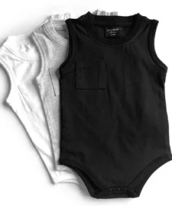 Little Bipsy White Tank Bodysuit Onesie Bodysuits