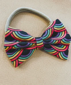 Bows For Show Neon Rainbow Hair Bow Headband Headwear
