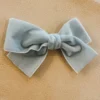 Bows For Show Headwear Gray Velvet Hair Bow Clip