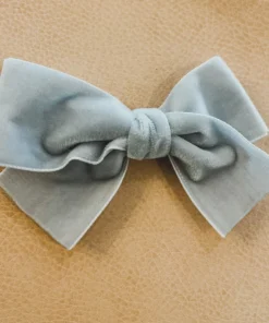Bows For Show Headwear Gray Velvet Hair Bow Clip
