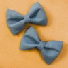 Bows For Show Denim Blue Pigtail Hair Bow Clips 2 Bows For Show Denim Blue Pigtail Hair Bow Clips