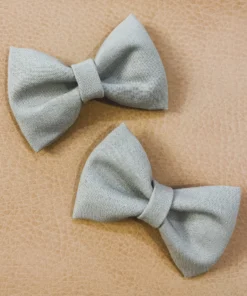 Bows For Show Gray Pigtail Hair Bow Clips
