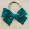 Bows For Show Emerald Velvet Hair Bow Headband 2 Bows For Show Emerald Velvet Hair Bow Headband