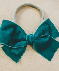 Bows For Show Emerald Velvet Hair Bow Headband