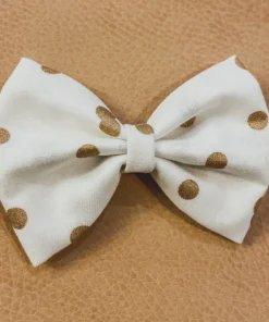Bows For Show Gold Polka Dot Hair Bow Clip