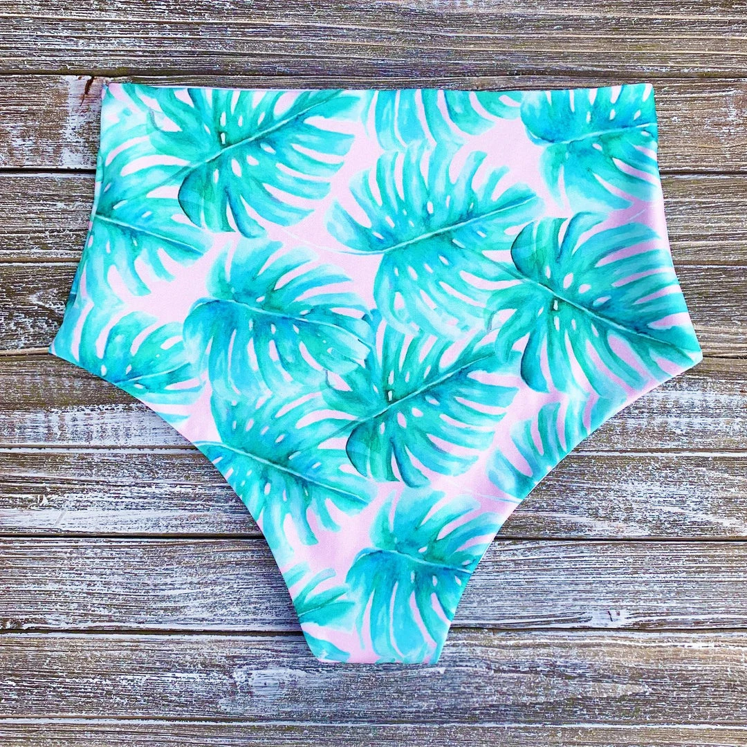 Raelo Swim Pink Palm + Blush Women's Swim Bottoms 4 Raelo Swim Pink Palm + Blush Women's Swim Bottoms