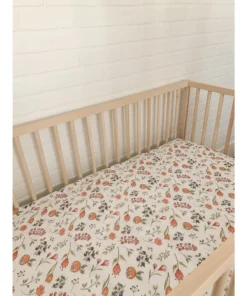 Joss + J Whimsical Dancing Blooms Muslin Crib Sheet