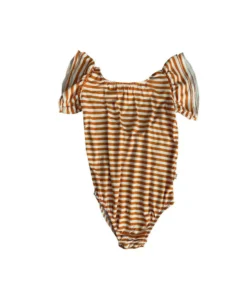 Joss + J Tangerine Stripes Bamboo Flutter Sleeve Leotard