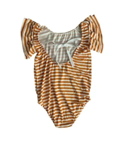 Joss + J Tangerine Stripes Bamboo Flutter Sleeve Leotard 7 Joss + J Tangerine Stripes Bamboo Flutter Sleeve Leotard