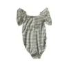 Joss + J Leotards Sage Stripes Bamboo Flutter Sleeve Leotard 2 Joss + J Leotards Sage Stripes Bamboo Flutter Sleeve Leotard