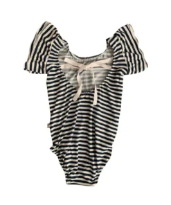 Joss + J Leotards Navy Stripes Bamboo Flutter Sleeve Leotard 11 Joss + J Leotards Navy Stripes Bamboo Flutter Sleeve Leotard