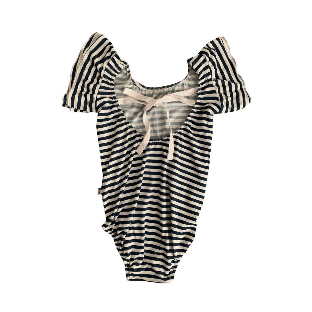 Joss + J Leotards Navy Stripes Bamboo Flutter Sleeve Leotard 7 Joss + J Leotards Navy Stripes Bamboo Flutter Sleeve Leotard