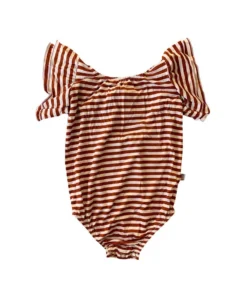 Joss + J Autumn Stripes Bamboo Flutter Sleeve Leotard