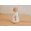Cutest Little Party # 1 White Glitter + Toast Pom Trim/white Lining + Toast Felt Party Hat