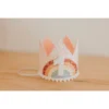 Cutest Little Party Party Time # 1 Baby Pink Glitter + Pastel Rainbow + White Glitter Crown