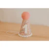 Cutest Little Party # 1 Mosaic Glitter + White Pom Trim/hot Pink + White Glitter Party Hat