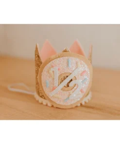 Cutest Little Party # 1/2 Gold Glitter + Donut + White Glitter Crown