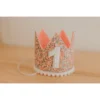Cutest Little Party Crowns # 1 Mosaic Glitter + White Pom Trim/hot Pink + White Glitter Crown