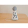 Cutest Little Party # 1/2 White Glitter + Baby Blue Pom Trim + Pool Felt Party Hat