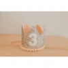 Cutest Little Party # 3 Silver Glitter + Blush Pom Trim + White Glitter Crown Party Time