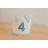Cutest Little Party Party Time # 4 White Glitter + Baby Blue Pom Trim + Pool Felt Crown
