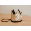 Cutest Little Party # 3 Gold Glitter + Black Pom Trim + White Glitter Crown